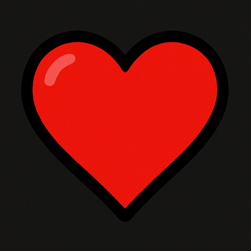 Un corazon rojo.
In-Game asset.  2d.  High contrast.  No shadows