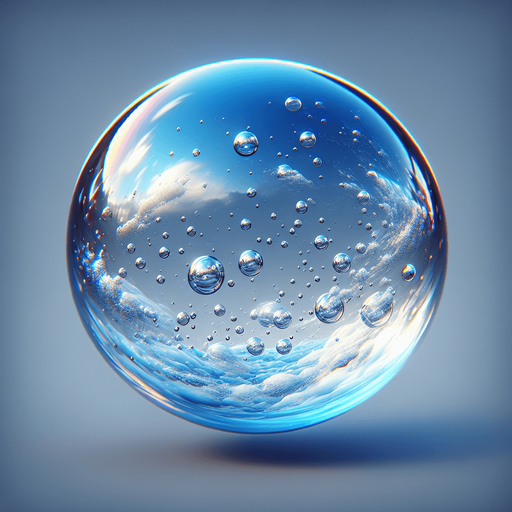 create a water bubble image.
Single Game Texture.  In-Game asset.  2d.  Blank background.  High contrast.  No shadows
