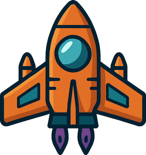 Nave espacial.
In-Game asset.  2d.  High contrast.  No shadows