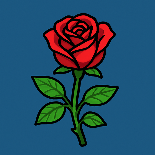 2d side scroller rose fresh rose flower.
In-Game asset.  2d.  High contrast.  No shadows