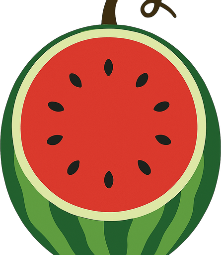 ortadan ikiye böl karpuzın içindeki kırmızı alan gözüksün