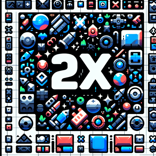 elevler içinde 2X yazısı.
Single Game Texture. In-Game asset. 2d. Blank background. High contrast. No shadows.