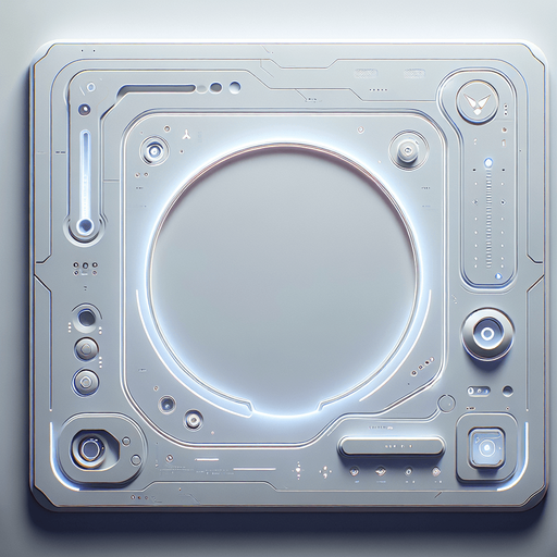 A minimalist spaceship settings dashboard designed as a flat, futuristic clipboard. The panel features a smooth, light background in a soft gradient of white to very pale grey, resembling a clean and modern digital surface. The edges are subtly rounded, with a faint glow along the perimeter to evoke a high-tech, spaceship-like vibe.

The interface is flat and ultra-simplistic, with no excessive details—just a few minimal icons or symbols subtly embedded near the corners to suggest functionality. The design retains the essence of a clipboard, emphasizing clarity, lightness, and a futuristic aesthetic while remaining entirely flat and unobtrusive..
Single Game Texture. In-Game asset. 2d. Blank background. High contrast. No shadows.