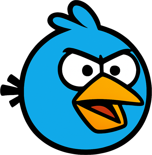 Angry birds blue bird.
In-Game asset.  2d.  High contrast.  No shadows