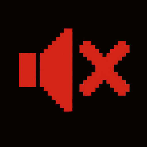 Pixelart mute x, red only x. 2d.
In-Game asset.  2d.  High contrast.  No shadows