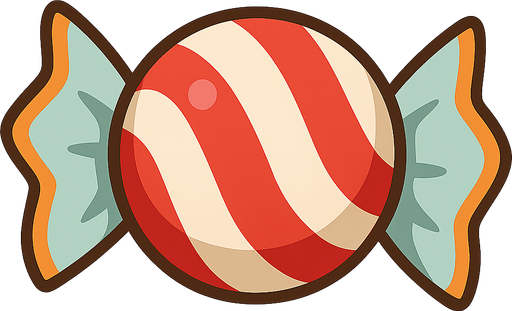 candy ball. No background. Transparent background. Blank background. No shadows. 2d. In-Game asset. flat