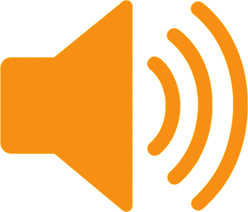 Symbol of opening speaker.
In-Game asset.  2d.  High contrast.  No shadows