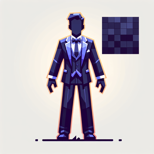 i have character wearing suit.
Single Game Texture.  In-Game asset.  2d.  Blank background.  High contrast.  No shadows