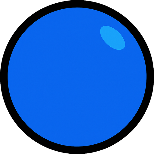 Blue ball.
In-Game asset.  2d.  High contrast.  No shadows