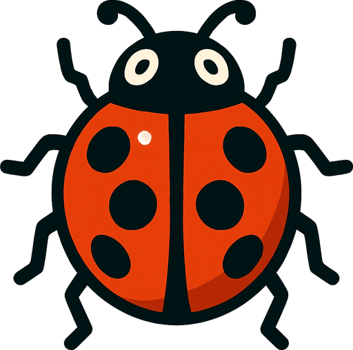 ladybug insect.
In-Game asset.  2d.  High contrast.  No shadows