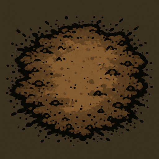 Make a dirty patch of dirt.
In-Game asset.  2d.  High contrast.  No shadows