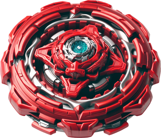 Photorealistic Red beyblade, top view