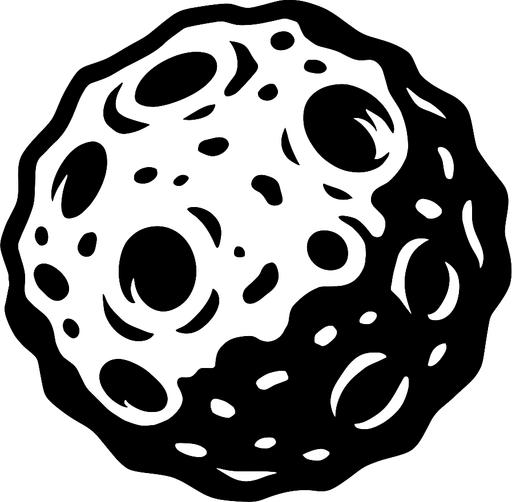 Asteroid.
In-Game asset.  2d.  High contrast.  No shadows