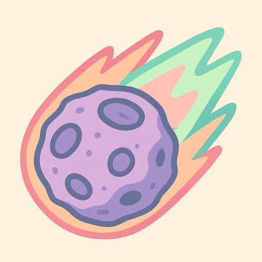 Метеорит без огня пастельные цвета
In-Game asset.  2d.  High contrast.  No shadows