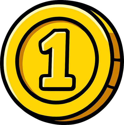 coin.
In-Game asset.  2d.  High contrast.  No shadows