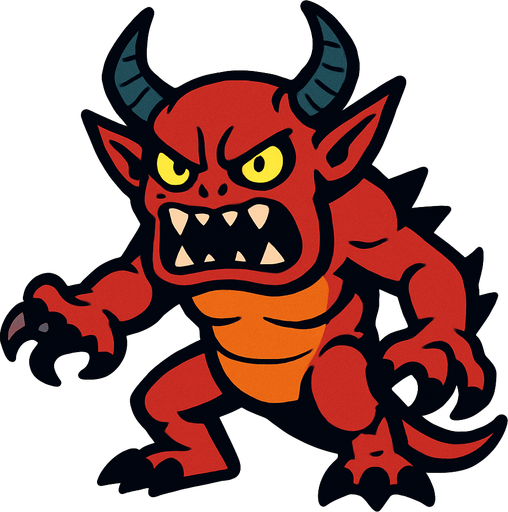 Monster.
In-Game asset.  2d.  High contrast.  No shadows