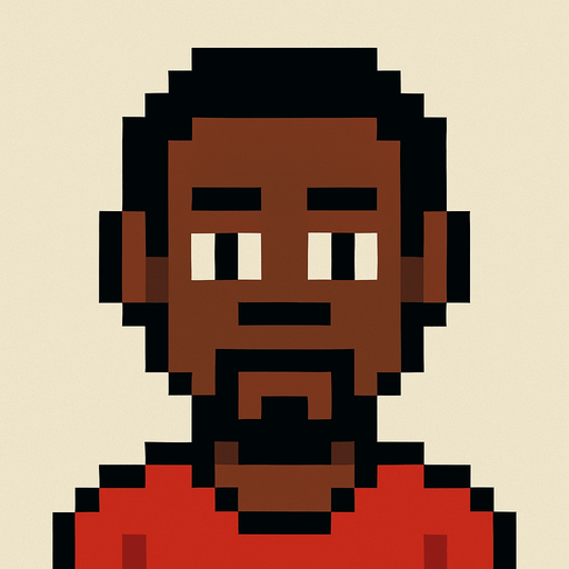 black person pixel art.
In-Game asset.  High contrast.  No shadows