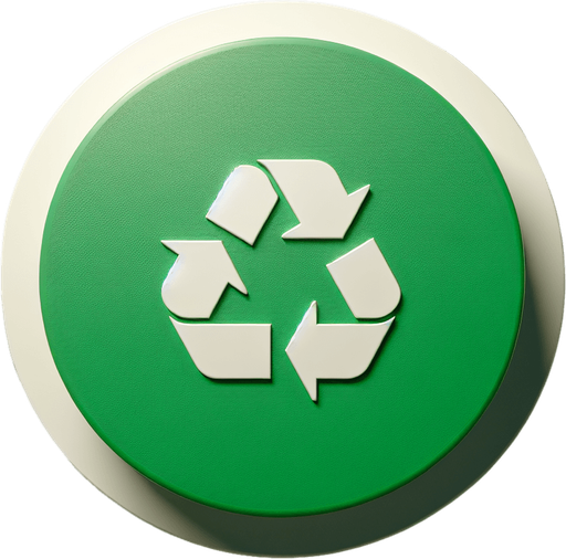 top view of a green round with a white recycle sign..
Uniform lighting