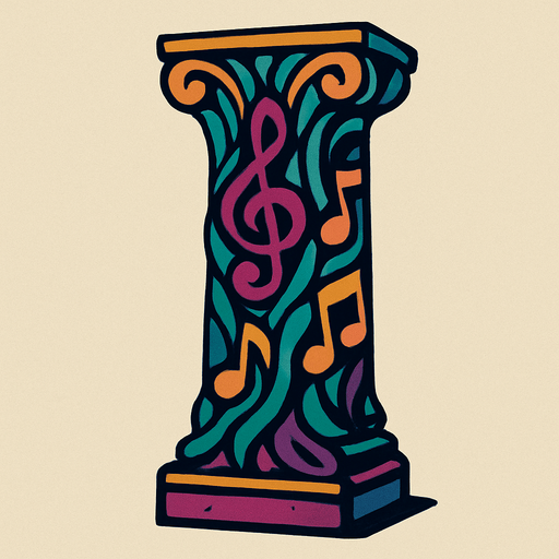 El pilar de una Sala de Conciertos Viviente.
In-Game asset.  2d.  High contrast.  No shadows