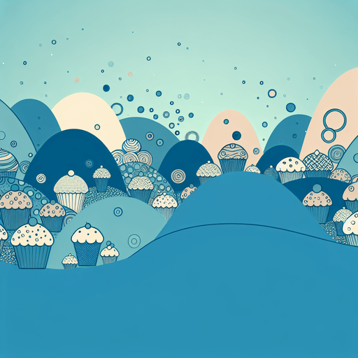 Simple and beautiful Muffin World..
2d background picture, simple, minimalistic, cute, Pastellfarben, blue