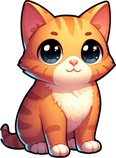 Very cute cat looking into camera. Full body cat. Cartoon art style. Ginger cat. No UI elements in the picture like popups, close buttons etc..
Single Game Texture. In-Game asset. 2d. Blank background. High contrast. No shadows.