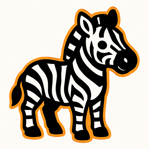 Zebra.
In-Game asset.  2d.  High contrast.  No shadows