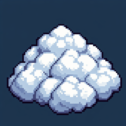 Fluffy cloud viewed from the top.
Single Game Sprite Texture.  No background.