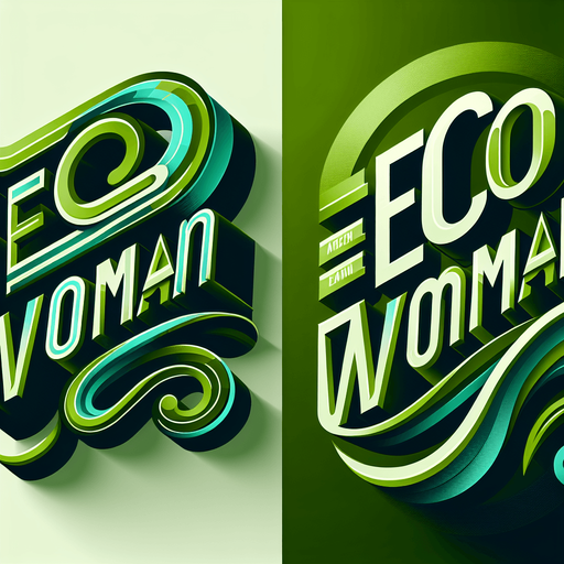 3d logo for the "Ecowoman" super hero with just the text.
