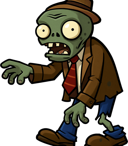 PLANT VS ZOMBİ DEKİ ZOMBİ.
In-Game asset.  2d.  High contrast.  No shadows
