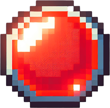 8-bit pixelated red round LED circle.
Single Game Texture. In-Game asset. 2d. Blank background. High contrast. No shadows.