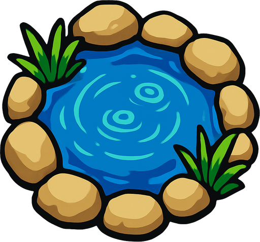 waterDecoration top view.
In-Game asset.  2d.  High contrast.  No shadows