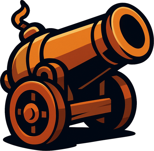 Cannon.
In-Game asset.  2d.  High contrast.  No shadows