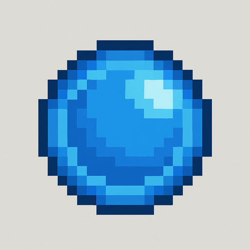 pixelart blue circular enemy projectile to dodge
In-Game asset.  2d.  High contrast.  No shadows. Pixel art