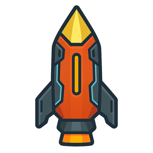 Make it a bullet for a space shooting game with intense designing. No background. Transparent background. Blank background. No shadows. 2d. In-Game asset. flat
