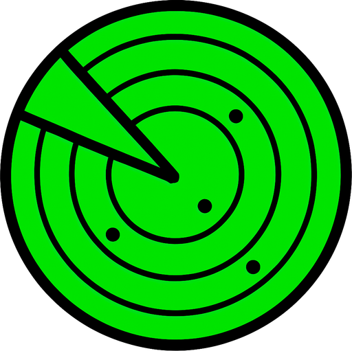 only green circle radar area.
In-Game asset.  2d.  High contrast.  No shadows