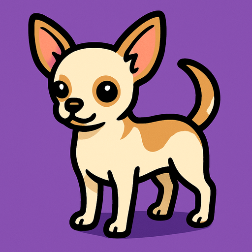 Chihuahua.
In-Game asset.  2d.  High contrast.  No shadows