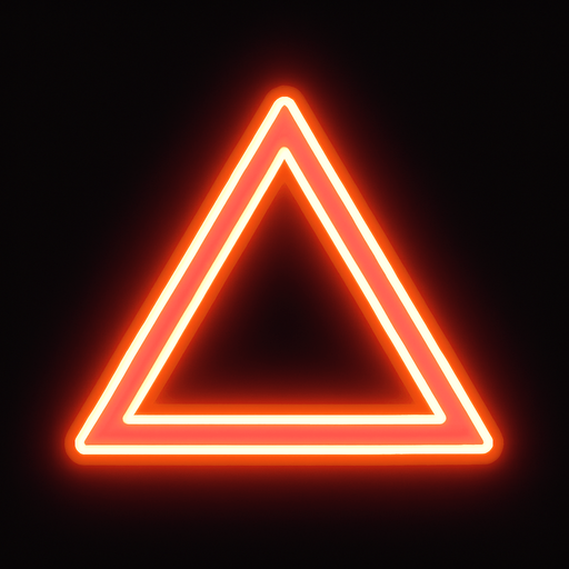Neon triangle.
In-Game asset.  2d.  High contrast.  No shadows