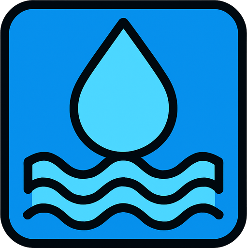 water icon.
In-Game asset.  2d.  High contrast.  No shadows