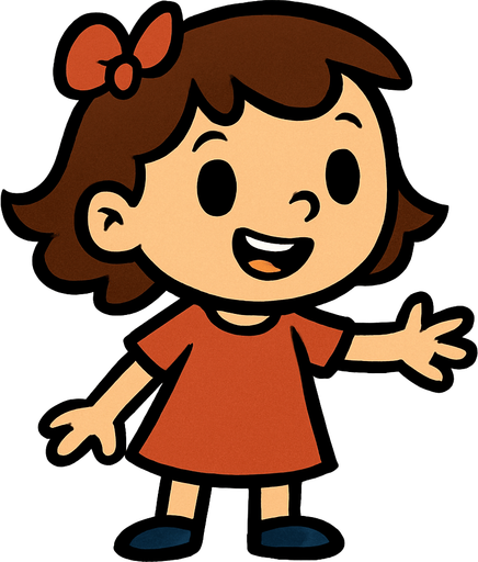 Petite fille nommée lola.
In-Game asset.  2d.  High contrast.  No shadows