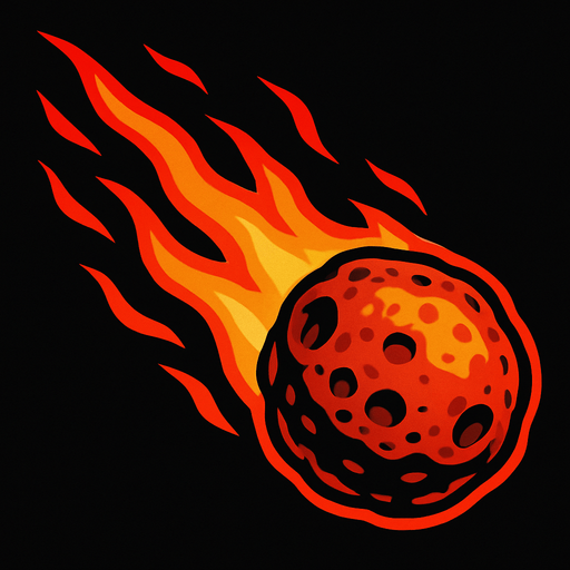 Meteor.
In-Game asset.  2d.  High contrast.  No shadows