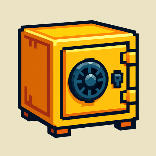 2D pixel art para kasası.
In-Game asset.  High contrast.  No shadows