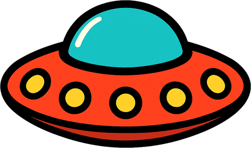 create an ufo without legs only frizby shape.
In-Game asset.  2d.  High contrast.  No shadows