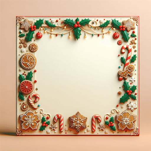 frame of an empty christmas themed popup with a decorated border User interface