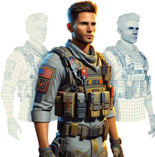 full size civilian
Single Game Texture.  In-Game asset.  2d.  Blank background.  High contrast.  No shadows