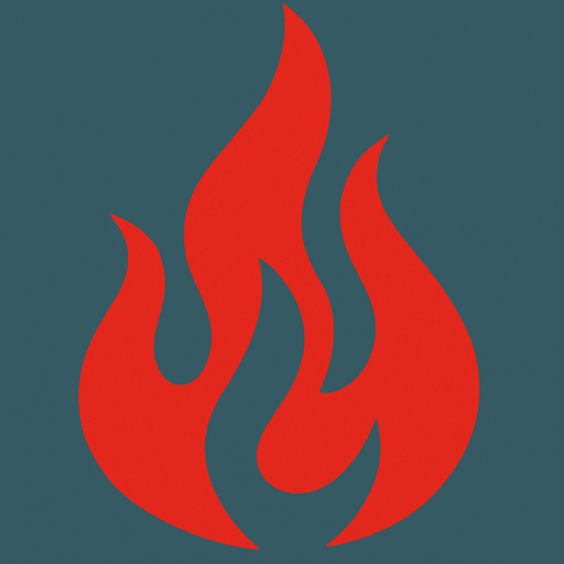Símbolo del fuego color rojo