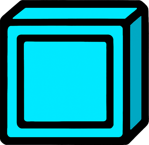 Cyan Block.
In-Game asset.  2d.  High contrast.  No shadows