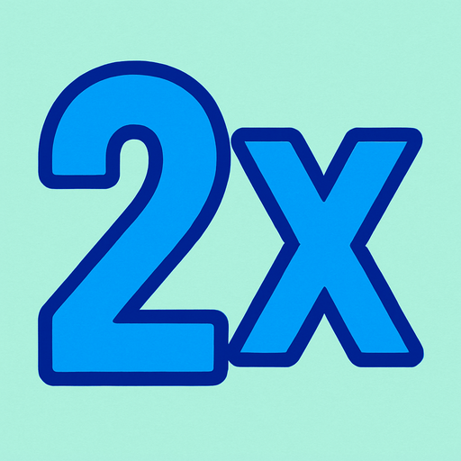 blue 2x.
In-Game asset.  2d.  High contrast.  No shadows