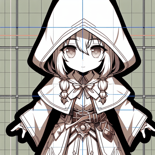 top down anime mage character.
Single Game Texture.  In-Game asset.  2d.  Blank background.  High contrast.  No shadows