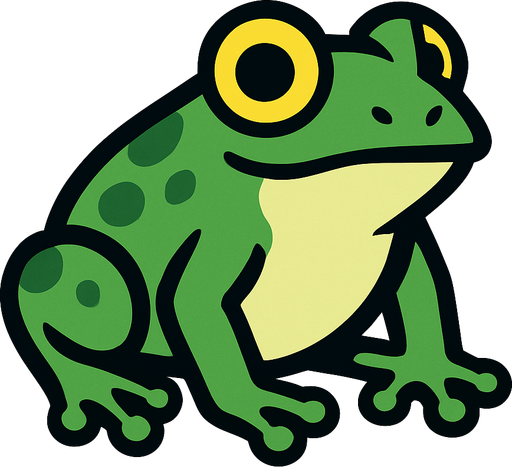 Frog.
In-Game asset.  2d.  High contrast.  No shadows