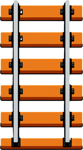 2d rail upside view.
In-Game asset.  2d.  High contrast.  No shadows